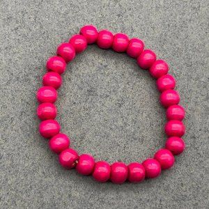 Hot Pink Stretch Bracelet Retro BoHo 80s